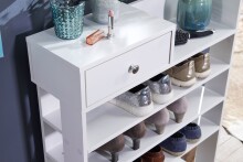 Schuhregal >WL6.070< in Weiß, Holzwerkstoff - 75x93x24cm (BxHxT)