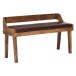 Sitzbank >WL6.085< in Braun, Echtleder / Massivholz - 108x63x43cm (BxHxT)