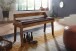 Sitzbank >WL6.085< in Braun, Echtleder / Massivholz - 108x63x43cm (BxHxT)