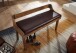 Sitzbank >WL6.085< in Braun, Echtleder / Massivholz - 108x63x43cm (BxHxT)