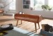 Sitzbank >WL6.086< in Braun, Echtleder / Massivholz - 100x53x40cm (BxHxT)