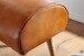 Sitzhocker >WL6.087< in Braun, Echtleder / Massivholz - 45x53x40cm (BxHxT)