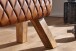 Sitzbank >WL6.089< in Braun, Echtleder / Massivholz - 89x46x35cm (BxHxT)