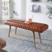 Sitzbank >WL6.091< in Braun, Echtleder - 115x53x38cm (LxHxT)