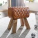 Sitzhocker >WL6.092< in Braun, Echtleder - 40x48x27cm (BxHxT)