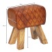 Sitzhocker >WL6.092< in Braun, Echtleder - 40x48x27cm (BxHxT)