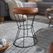 Sitzhocker >WL6.093< in Braun, Echtleder - 48x35cm (HxD)