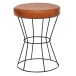 Sitzhocker >WL6.093< in Braun, Echtleder - 48x35cm (HxD)