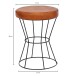 Sitzhocker >WL6.093< in Braun, Echtleder - 48x35cm (HxD)