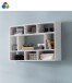 Wandregal >WL5.810< in Weiß oder Eiche Dekor, Holzwerkstoff - 75x51x16cm (BxHxT)
