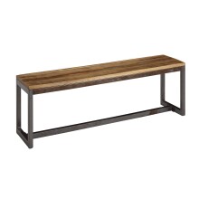 Sitzbank >WL6.143< in Mango, Massivholz / Metall - 120x46x45cm (BxHxT)
