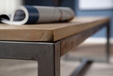 Sitzbank >WL6.143< in Mango, Massivholz / Metall - 120x46x45cm (BxHxT)