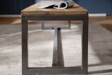 Sitzbank >WL6.143< in Mango, Massivholz / Metall - 120x46x45cm (BxHxT)