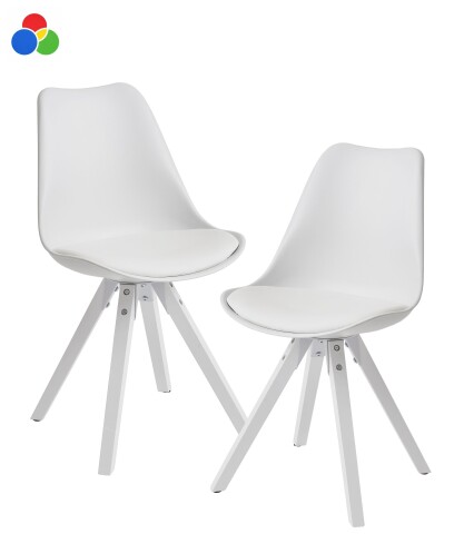 Esszimmerstuhl >WL6.136< (2er-Set) in Weiß oder schwarz - 49x87x52cm (BxHxT)