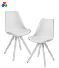 Esszimmerstuhl >WL6.136< (2er-Set) in Weiß...