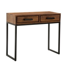 Konsolentisch >WL6.147< in Sheesham, Massivholz / Metall - 90x77x36cm (BxHxT)
