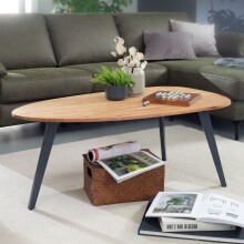 Couchtisch >WL6.157< in Akazie, Massivholz / Metall...