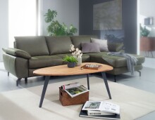 Couchtisch >WL6.157< in Akazie, Massivholz / Metall - 45x60cm (HxT)