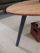 Couchtisch >WL6.157< in Akazie, Massivholz / Metall - 45x60cm (HxT)