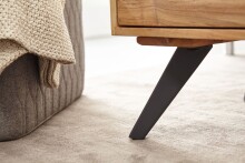 Couchtisch >WL6.154< in Akazie, Massivholz / Metall - 95x45x45cm (BxHxT)