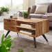 Couchtisch >WL6.154< in Akazie, Massivholz / Metall - 95x45x45cm (BxHxT)