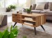 Couchtisch >WL6.154< in Akazie, Massivholz / Metall - 95x45x45cm (BxHxT)