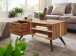 Couchtisch >WL6.154< in Akazie, Massivholz / Metall - 95x45x45cm (BxHxT)