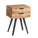 Nachtkommode >WL6.156< in Akazie, Massivholz / Metall - 47x65x35cm (BxHxT)