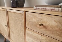 Sideboard >WL6.159< in Mango, Massivholz - 140x75x40cm (BxHxT)