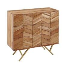 Kommode >WL6.161< in Akazie, Massivholz / Metall - 90x86x40cm (BxHxT)