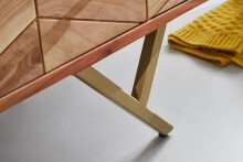 Kommode >WL6.161< in Akazie, Massivholz / Metall - 90x86x40cm (BxHxT)