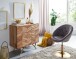 Kommode >WL6.161< in Akazie, Massivholz / Metall - 90x86x40cm (BxHxT)