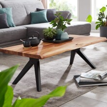Couchtisch >WL6.163< in Akazie, Massivholz /...