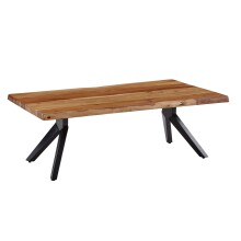 Couchtisch >WL6.163< in Akazie, Massivholz / Edelstahl - 37x64cm (HxT)