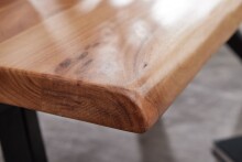Couchtisch >WL6.163< in Akazie, Massivholz / Edelstahl - 37x64cm (HxT)