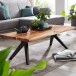 Couchtisch >WL6.163< in Akazie, Massivholz / Edelstahl - 37x64cm (HxT)