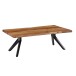 Couchtisch >WL6.163< in Akazie, Massivholz / Edelstahl - 37x64cm (HxT)