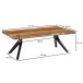 Couchtisch >WL6.163< in Akazie, Massivholz / Edelstahl - 37x64cm (HxT)