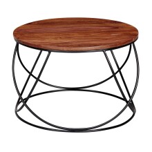 Couchtisch >WL6.171< in Sheesham, Massivholz / Edelstahl - 40x60cm (HxD)