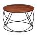 Couchtisch >WL6.171< in Sheesham, Massivholz / Edelstahl - 40x60cm (HxD)