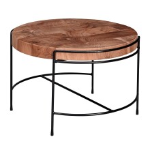 Couchtisch >WL6.174< in Akazie, Massivholz / Edelstahl - 40x62cm (HxD)