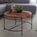Couchtisch >WL6.174< in Akazie, Massivholz / Edelstahl - 40x62cm (HxD)