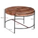 Couchtisch >WL6.174< in Akazie, Massivholz / Edelstahl - 40x62cm (HxD)