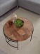 Couchtisch >WL6.174< in Akazie, Massivholz / Edelstahl - 40x62cm (HxD)