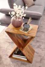 Beistelltisch >WL6.175< in Sheesham, Massivholz - 43x60x30cm (BxHxT)