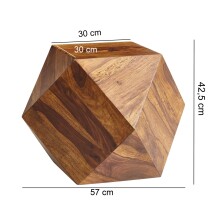 Beistelltisch >WL6.177< in Sheesham, Massivholz - 43x57x57cm (BxHxT)