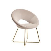 Esszimmersessel >WL6.191< in Beige, Samt-Stoff -...