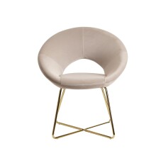 Esszimmersessel >WL6.191< in Beige, Samt-Stoff - 57x83x60cm (BxHxT)