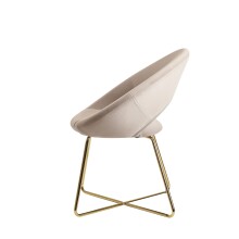 Esszimmersessel >WL6.191< in Beige, Samt-Stoff - 57x83x60cm (BxHxT)
