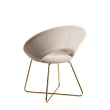 Esszimmersessel >WL6.191< in Beige, Samt-Stoff - 57x83x60cm (BxHxT)